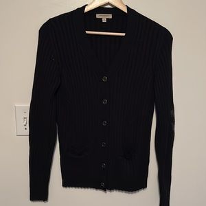Burberry cardigan with shimmery plaid patches